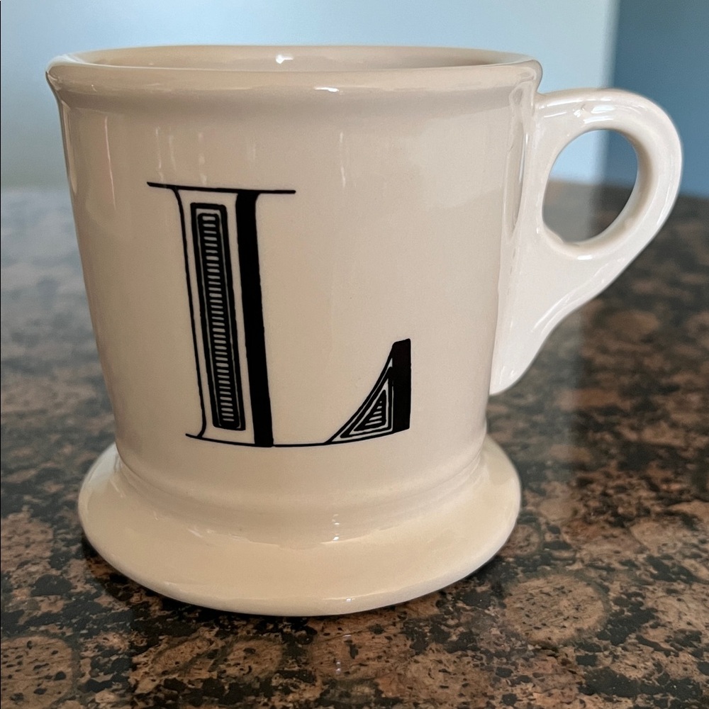 Anthropologie “L” Monogram Mugs Initial Letter
Coffee Cup Shaving Style